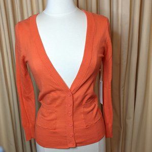 CORAL Button Front Cardigan